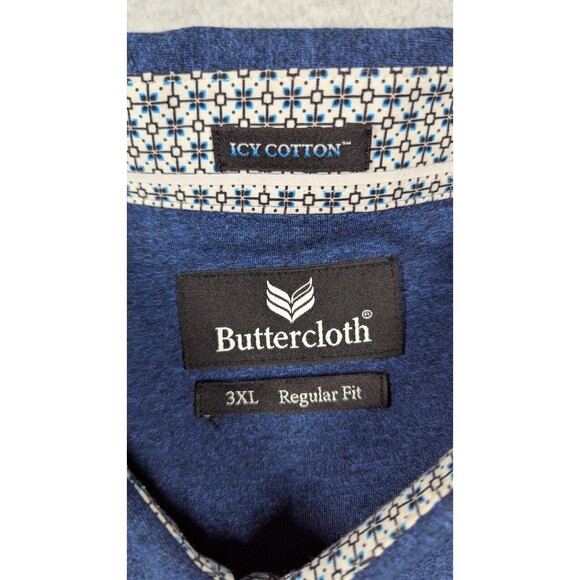 Buttercloth Men Shirt 3XL Icy Cloth Flip Cuff Regular Fit Button Up Long Sleeve - Picture 7 of 12